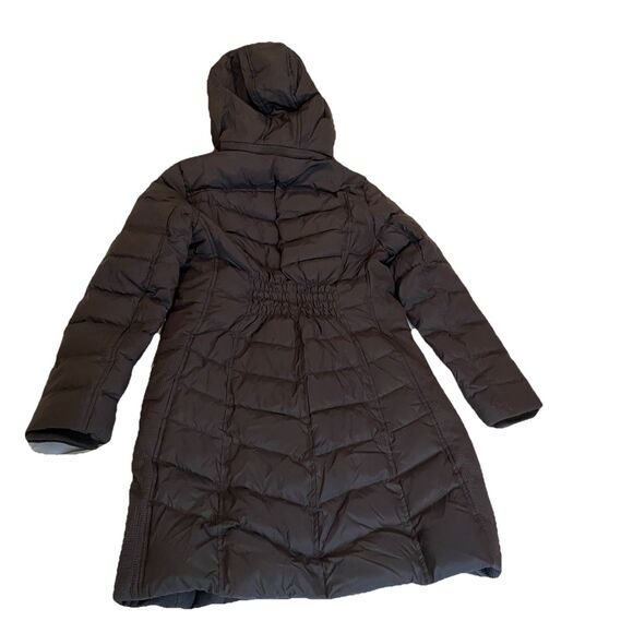 NWT Michael Kors Faux Fur Hooded Coat MK Logo Brown Down Jacket Charcoal - PS - Picture 2 of 16